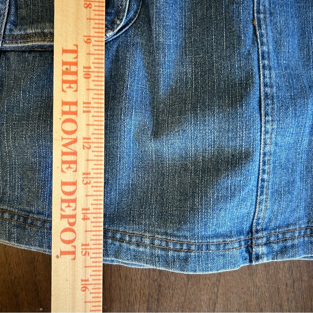 Y2K Disney Fairies Floral Denim Jean Skirt Skort Girls Size 16 Embroidered - Picture 9 of 9